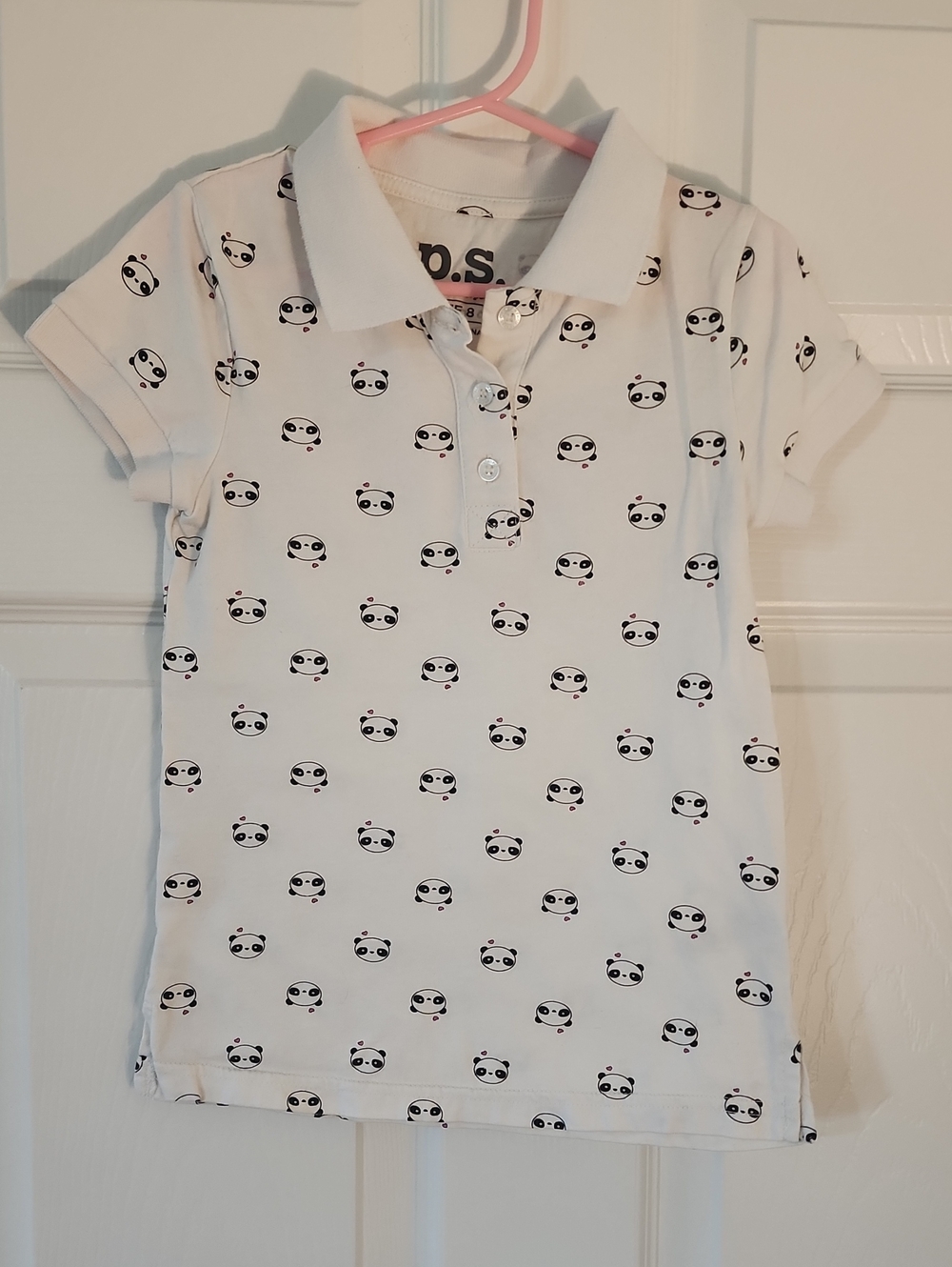 Aeropostale White Polo with Panda Print for Kids, Size 8